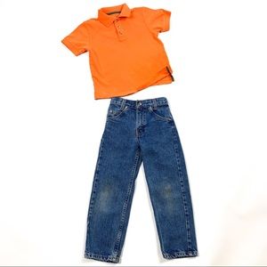Arizona Denim Jeans and Polo Shirt Set Size 5/5T